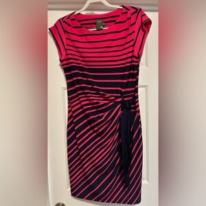 Taylor Pink and Navy Striped Mini Dress 14
